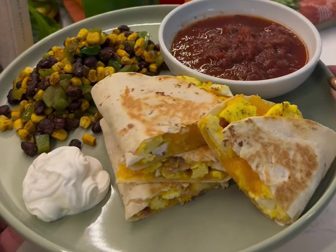 Big BEC Breakfast Quesadilla — finished dish