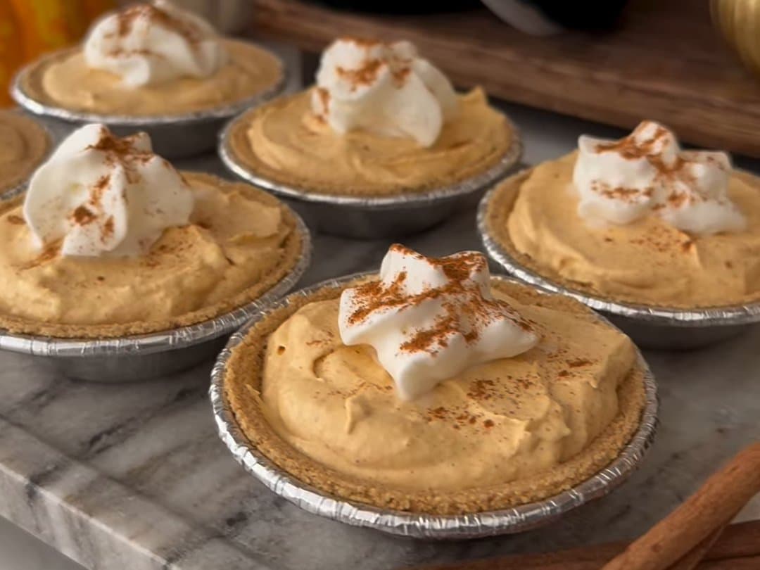 No-Bake Mini Pumpkin Cheesecakes — finished dish